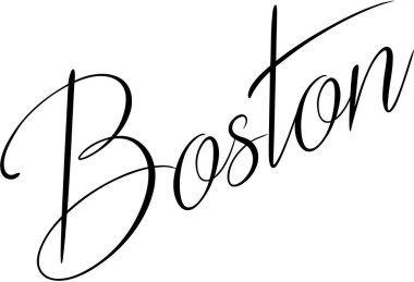 Boston metin işaret illustraion