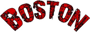 Boston metin işaret illustraion