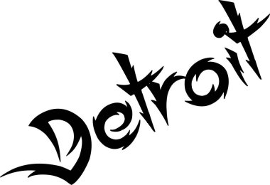 Detroit metin işaret illüstrasyon