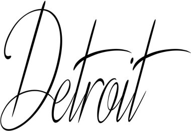 Detroit metin işaret illüstrasyon