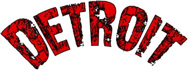 Detroit metin işaret illüstrasyon