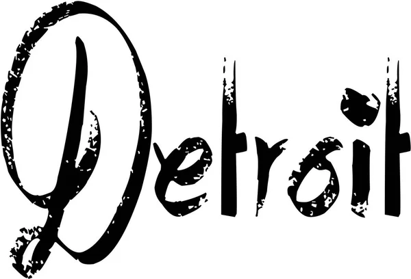 Detroit metin işaret illüstrasyon