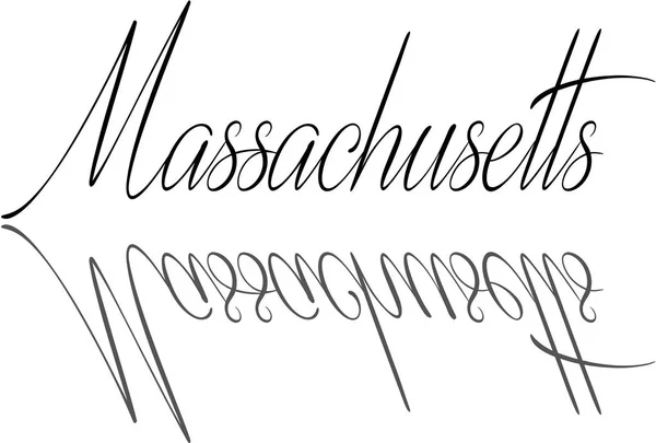 Massachusetts texto sinal ilustração —  Vetores de Stock