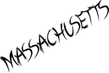 Massachusetts metin işaret illüstrasyon