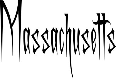 Massachusetts metin işaret illüstrasyon