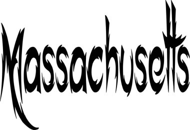 Massachusetts metin işaret illüstrasyon