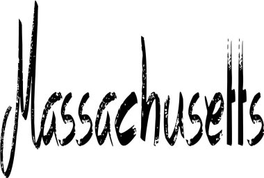 Massachusetts metin işaret illüstrasyon