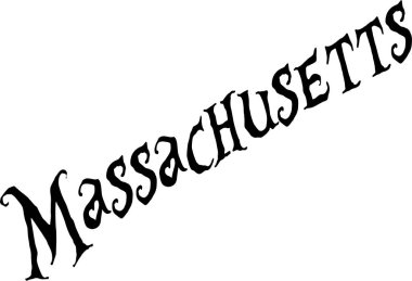 Massachusetts metin işaret illüstrasyon