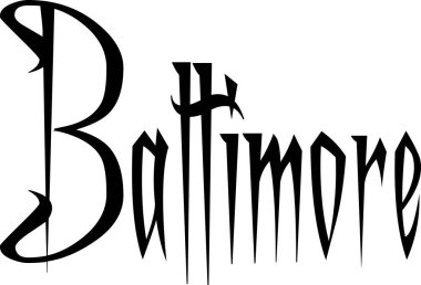 Baltimore metin işaret illüstrasyon