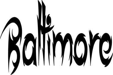 Baltimore metin işaret illüstrasyon