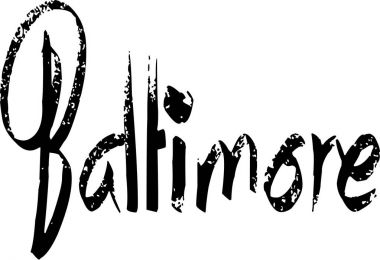 Baltimore metin işaret illüstrasyon