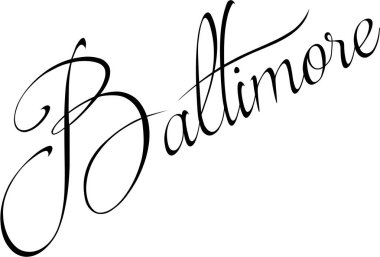 Baltimore metin işaret illüstrasyon