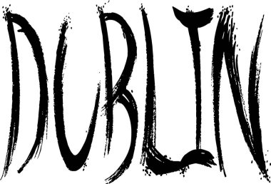 Dublin metin işaret illüstrasyon