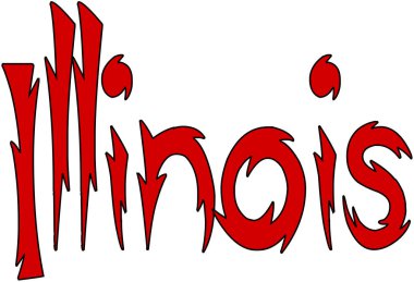 Illinois metin işaret illüstrasyon