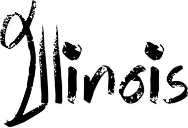 Illinois metin işaret illüstrasyon