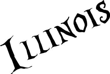 Illinois metin işaret illüstrasyon
