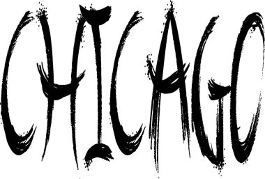 Chicago metin işaret illüstrasyon