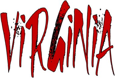 Virginia metin işaret illüstrasyon