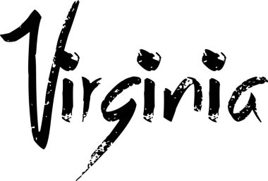 Virginia metin işaret illüstrasyon