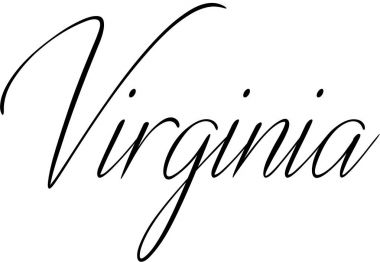 Virginia metin işaret illüstrasyon
