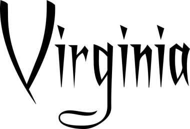 Virginia metin işaret illüstrasyon