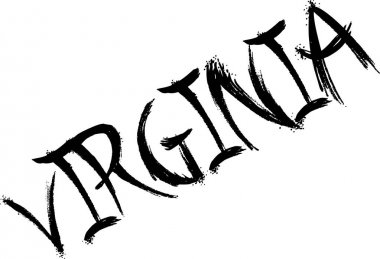 Virginia metin işaret illüstrasyon