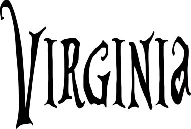 Virginia metin işaret illüstrasyon