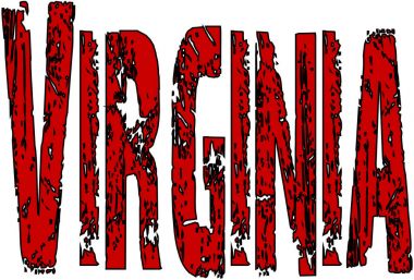 Virginia metin işaret illüstrasyon