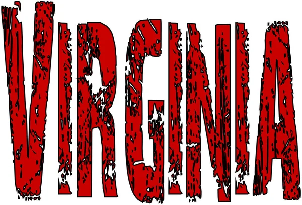 Virginia metin işaret illüstrasyon