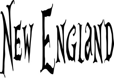 New England metin işaret illüstrasyon