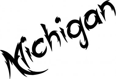 Michigan metin işaret illüstrasyon