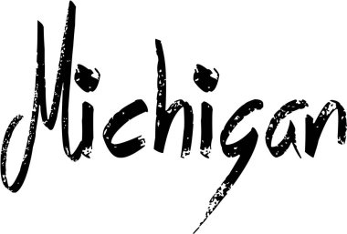 Michigan metin işaret illüstrasyon