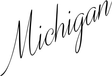 Michigan metin işaret illüstrasyon