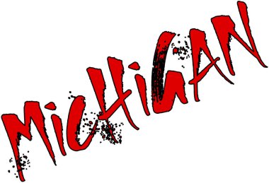 Michigan metin işaret illüstrasyon