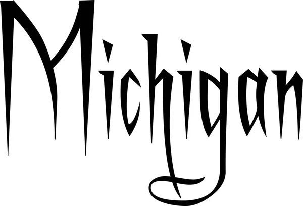 Michigan textový znak obrázek — Stockový vektor
