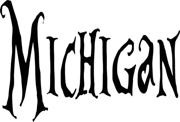 Michigan testo segno illustrazione — Vettoriale Stock