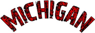 Michigan metin işaret illüstrasyon