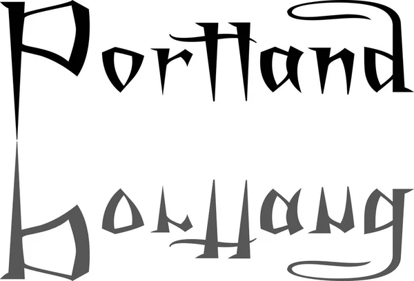 Portland tekst teken illustratie — Stockvector