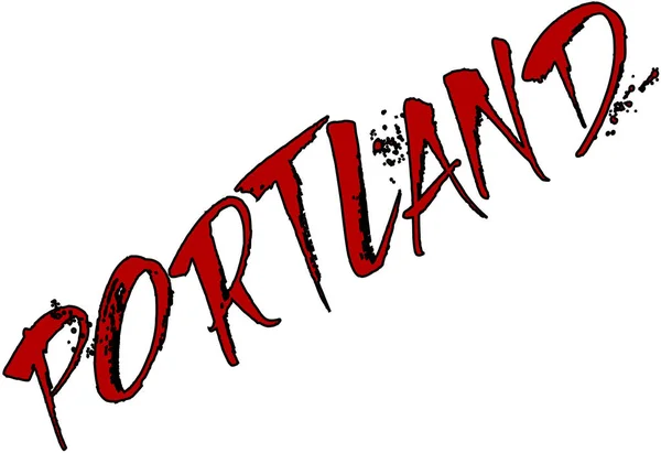 Portland testo segno illustrazione — Vettoriale Stock