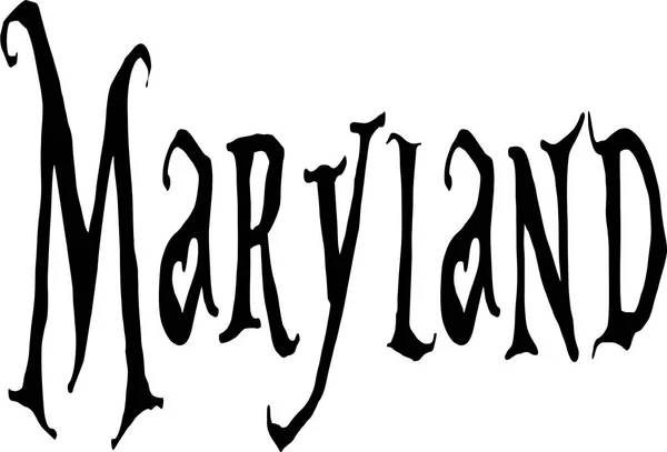 Maryland metin işaret illüstrasyon — Stok Vektör