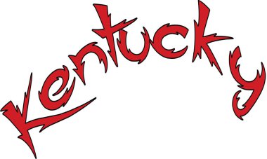 Kentucky metin işaret illüstrasyon