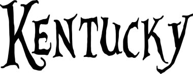 Kentucky metin işaret illüstrasyon