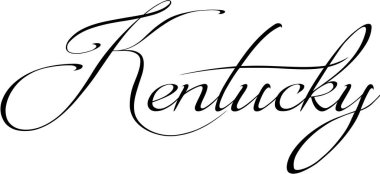 Kentucky metin işaret illüstrasyon