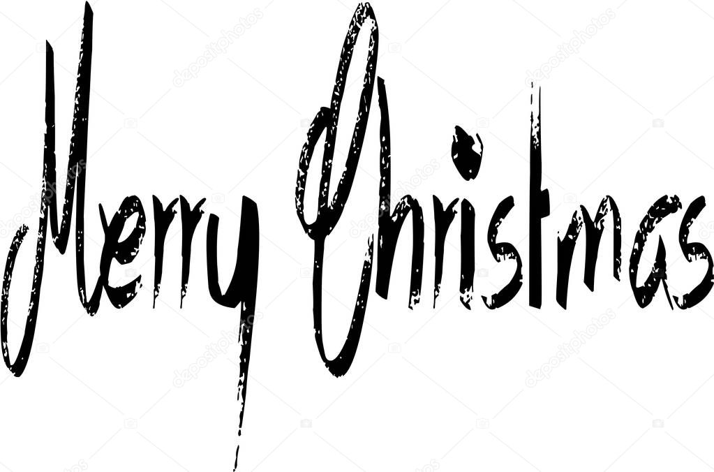 Merry Christmas text sign illustration writen in English