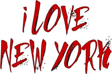 Ben aşk New York metin işaret.