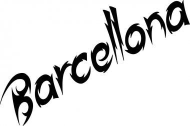Barcellona metin işaret illüstrasyon