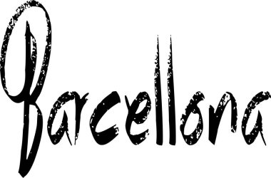 Barcellona metin işaret illüstrasyon