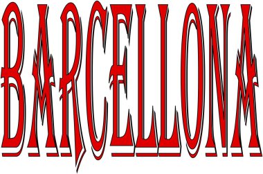 Barcellona metin işaret illüstrasyon