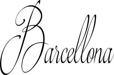 Barcellona metin işaret illüstrasyon