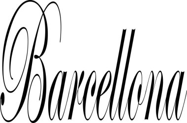 Barcellona metin işaret illüstrasyon